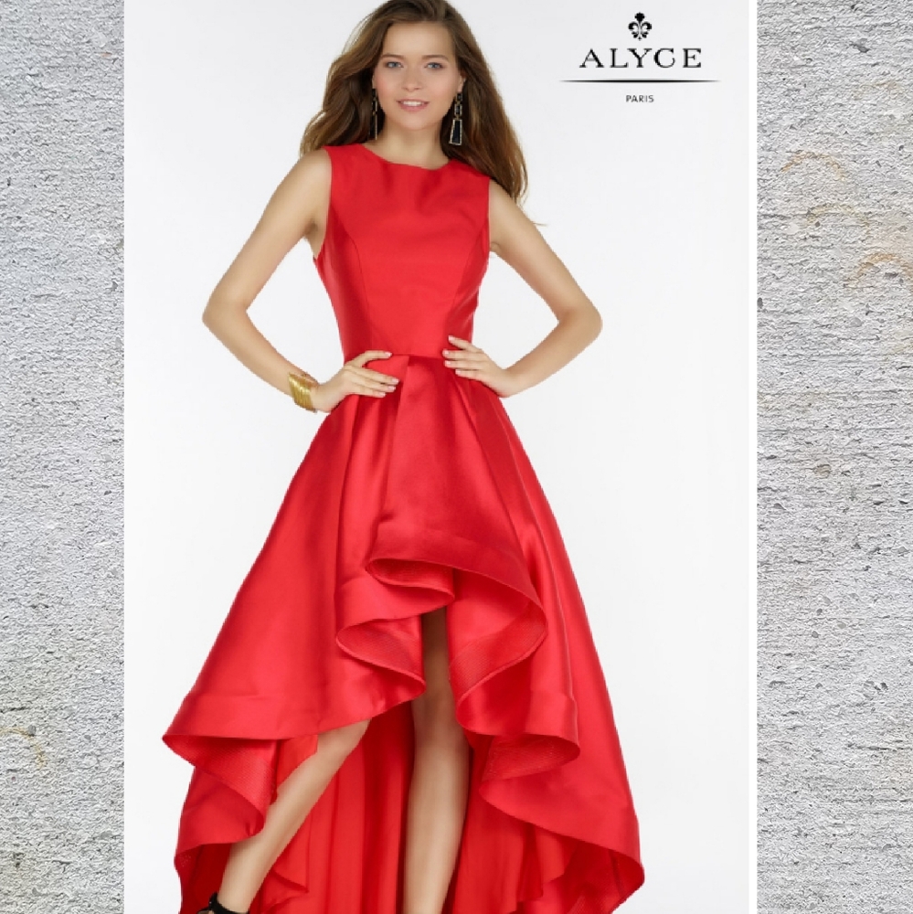 A beautiful red Alyce paris dress